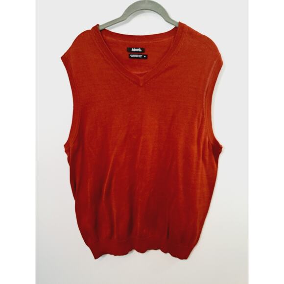 Ashworth Vintage Men's Orange Mercerized Cotton Sweater Vest In Size Medium - Picture 1 of 4